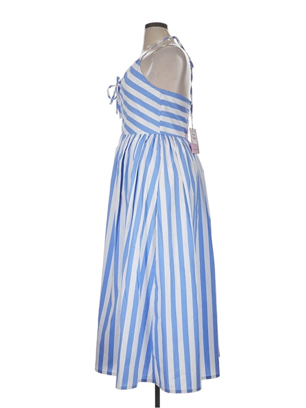 Avec Les Filles Blue & White Striped Halter Maxi Dress - Picture 3 of 8